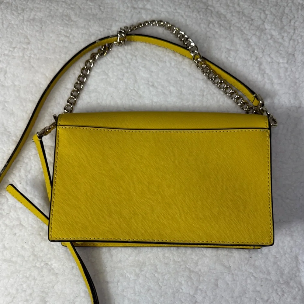 Kate Spade New York Yellow Saffiano Leather Chain‎ Crossbody Bag